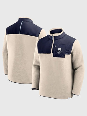 Recreation Milano Cortina 2026 Olympics unisex microfleece jacket in cream with soft lightweight warmth