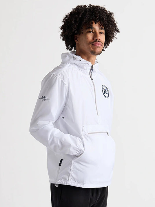 Recreation Charles River Patriots 2026 half-zip pullover jacket in white with soft fabric and versatile styling