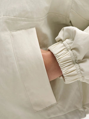 Philadelphia Flyers inspired recreation full-button jacket in cream combining sporty styling and everyday wearability