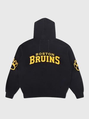 Aviator Nation 2026 Boston Bruins hoodie recreated in black with smooth texture and modern streetwear appeal