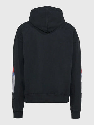 Rhude St. Barths Yacht Club 2026 Black Fleece Pullover Hoodie with statement lettering and ribbed trim detailing
