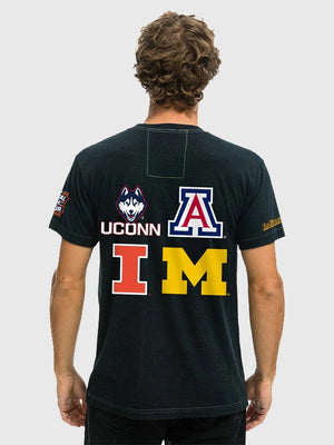 Recreated Aviator Nation Indianapolis Final Four 2026 unisex black t-shirt with classic crew neck and statement design