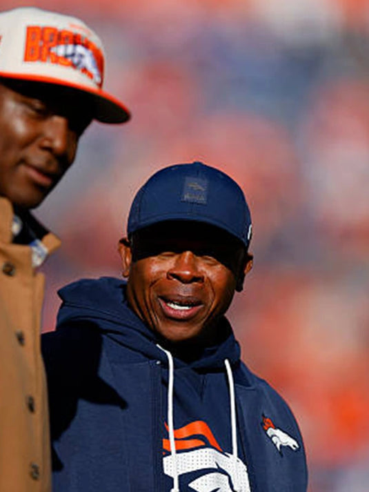 Navy Denver Broncos 2025 bomber jacket blending classic bomber construction with sideline aesthetics