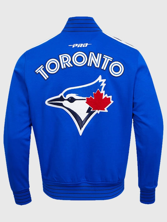 Blue Toronto Blue Jays double knit jacket from the Logo Pro Game Day collection.