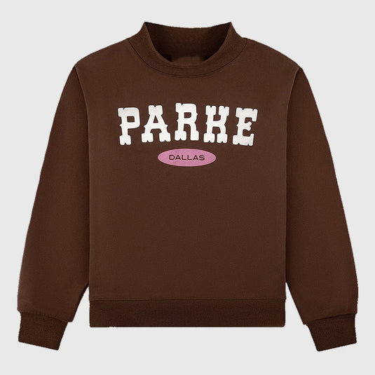 Recreated Dallas Signature sweatshirt in brown crafted from soft fleece for a clean, elevated look.