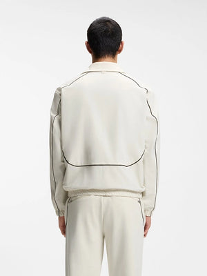 RECREATED Hugo x Red Bull 2026 Bull Motif Full Zip White Track Jacket made with comfortable athletic fabric and distinctive bull motif styling