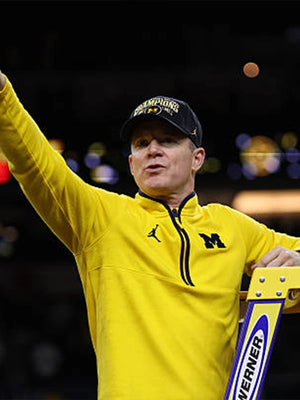 Yellow Michigan Wolverines Victory quarter-zip pullover jacket recreated with smooth fabric and modern sporty styling
