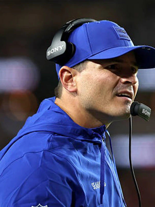 Seattle Seahawks Mike Macdonald Blue Nike Sideline Half-Zip Anorak Hoodie crafted for comfort and performance.