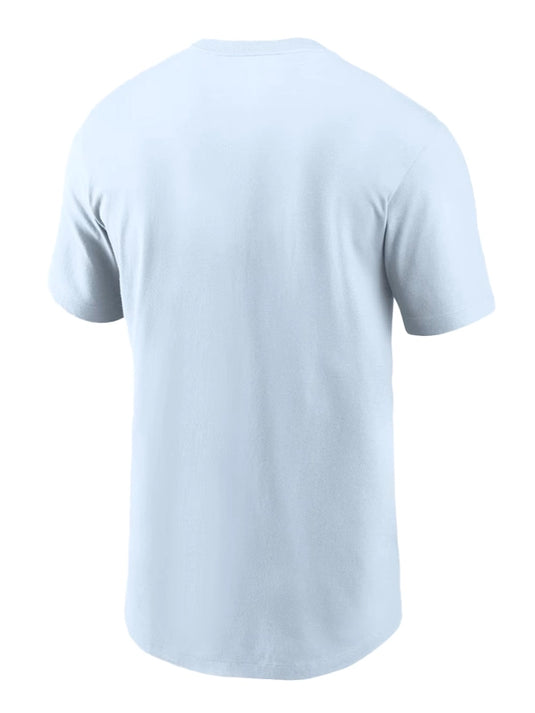 RECREATED Nike 2026 Super Bowl LX Ultra t-shirt in light blue featuring clean graphics and comfortable fit