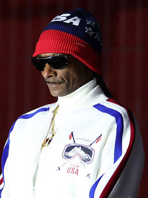Recreated Team USA Milano Cortina 2026 white track jacket featuring smooth texture and modern sportswear aesthetic