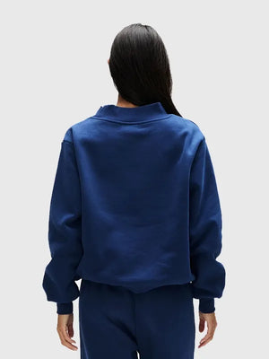 Parke Mockneck Fleece Sweatshirt in a varsity denim-style finish featuring clean silhouette and elevated streetwear appeal