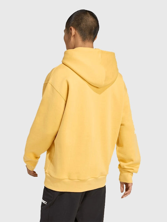 Adidas Winter Olympics 2026 Milano Cortina hoodie in yellow crafted in fleece for warmth and bold visual impact