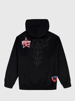 Wrangler x Avirex 2026 black hoodie designed with durable stitching and clean streetwear-inspired silhouette