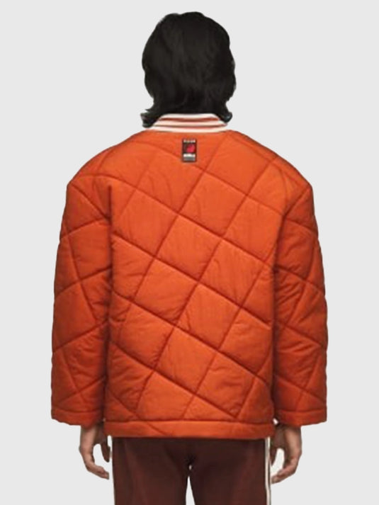 RECREATED Adidas CLOT wrap puffer jacket in orange by Edison Chen with warm padded insulation
