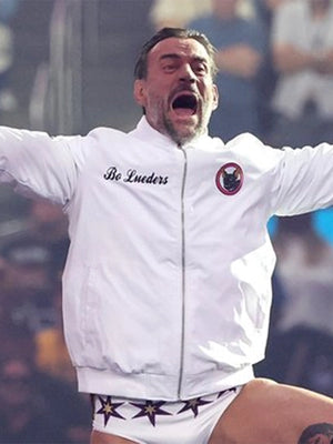 CM Punk WrestleMania 42 2026 Full Zip Bomber Jacket designed with statement detailing and classic bomber silhouette