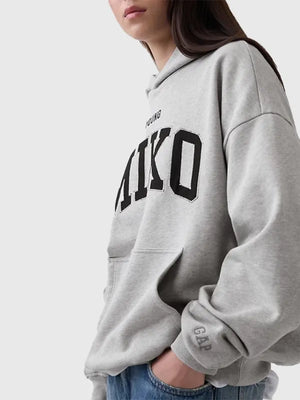 RECREATED Gap x Young Miko 2026 Grey Fleece Hoodie crafted with plush fleece material and a minimalist fashion-forward design