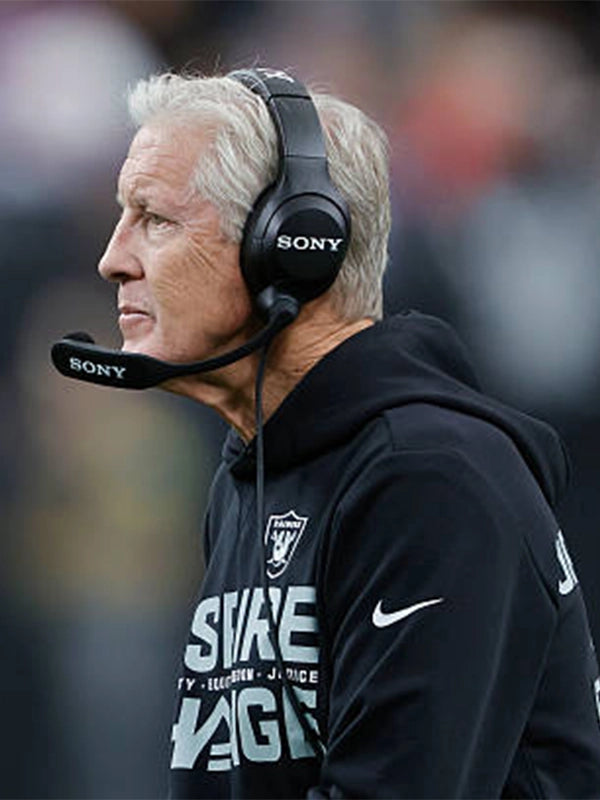 Black Nike sideline hoodie with Las Vegas Raiders Inspire Change Opportunity Equity Freedom Justice theme
