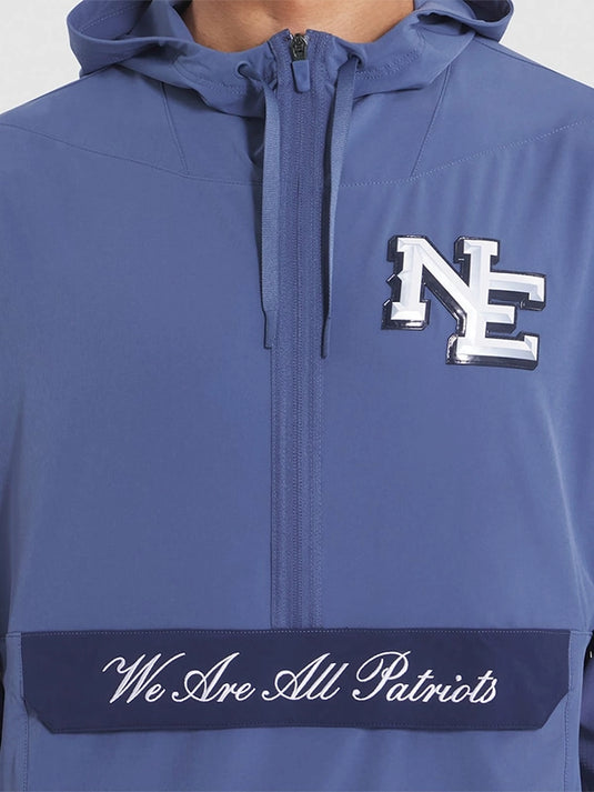 Nike 2025 Rivalries Patriots anorak hoodie in blue with a lightweight half-zip construction.