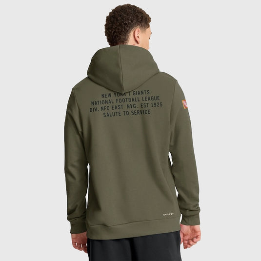 New York Giants 2025 Salute to Service Sideline Hoodie by Nike designed with moisture-wicking Dri-FIT comfort.