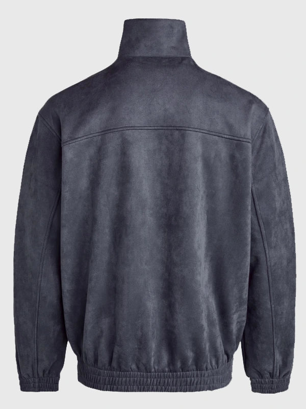 Gray suede leather Tang jacket inspired by Adidas Chinese New Year 2026 styling