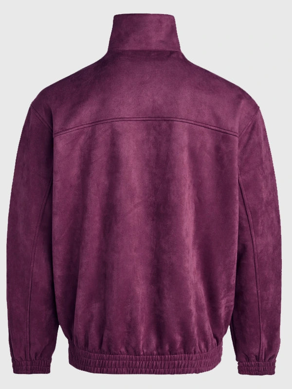Recreated Adidas 2026 Chinese New Year Tang suede leather jacket in bold purple shade