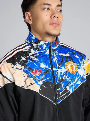 RECREATED Manchester United x Adidas Stone Roses 2026 track jacket in black for men and women