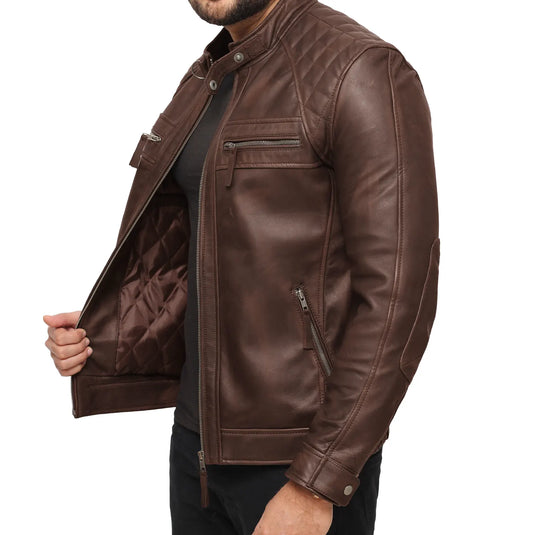 Joseph Cafe Racer Dark Brown Leather Jacket