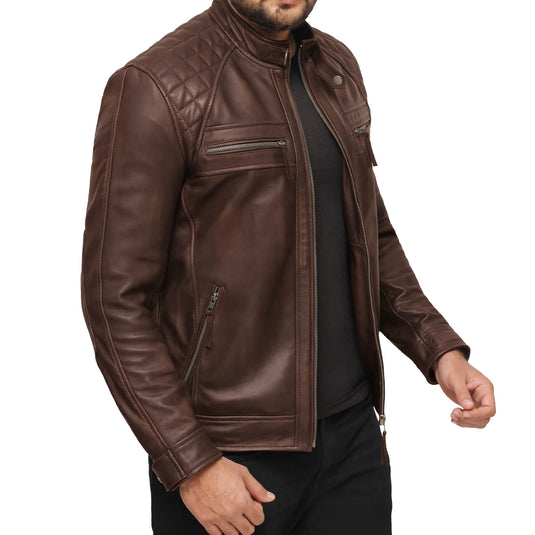 Joseph Cafe Racer Dark Brown Leather Jacket