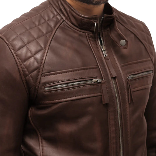 Joseph Cafe Racer Dark Brown Leather Jacket