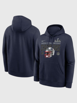 RECREATED New England Patriots 2025 AFC Champions Nike Glory Shield hoodie in navy for men