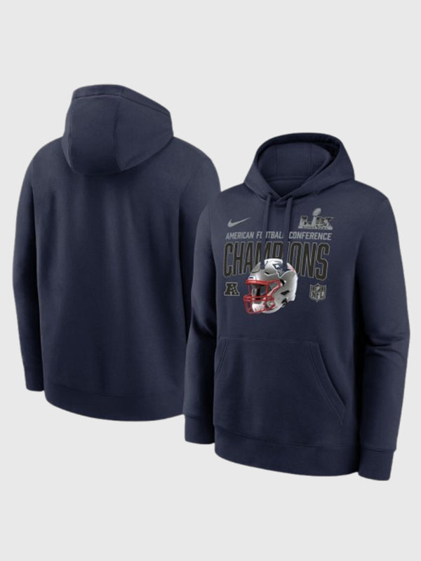 RECREATED New England Patriots 2025 AFC Champions Nike Glory Shield hoodie in navy for men