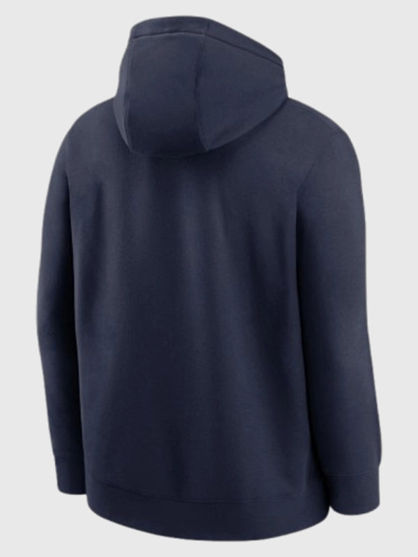 Recreated Nike Patriots AFC Champions 2025 Team Nation pullover hoodie in navy for everyday fan wear