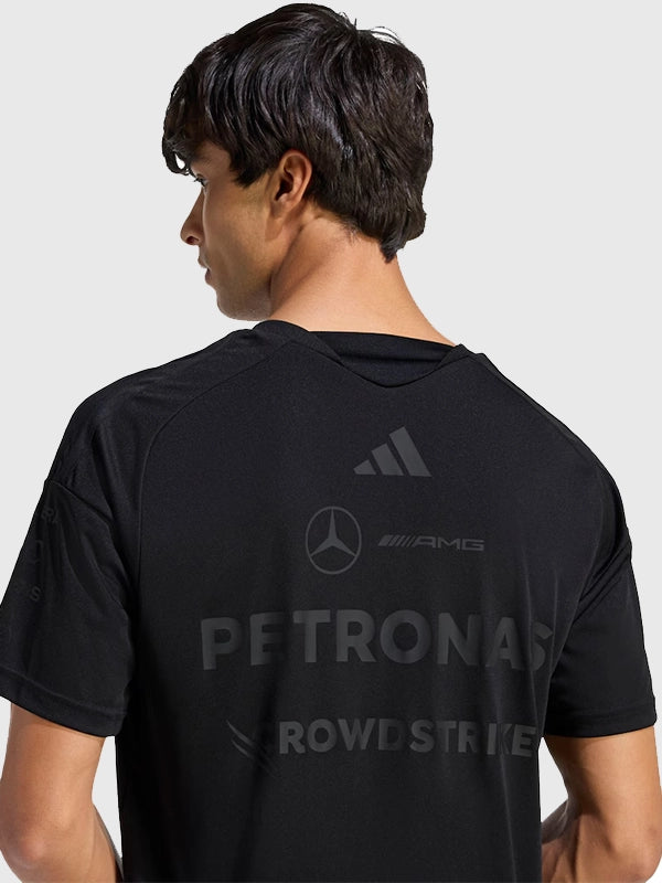 RECREATED Mercedes-AMG Petronas F1 Team Adidas Black Night Driver Performance Tee designed with sleek performance styling and everyday wearability
