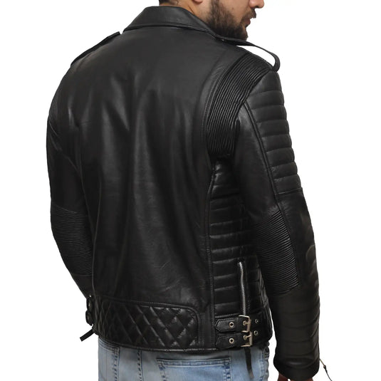 Aaron Black Motorcycle Leather Jacket