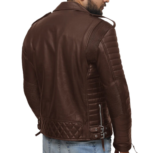 Aaron Dark Brown Motorcycle Leather Jacket