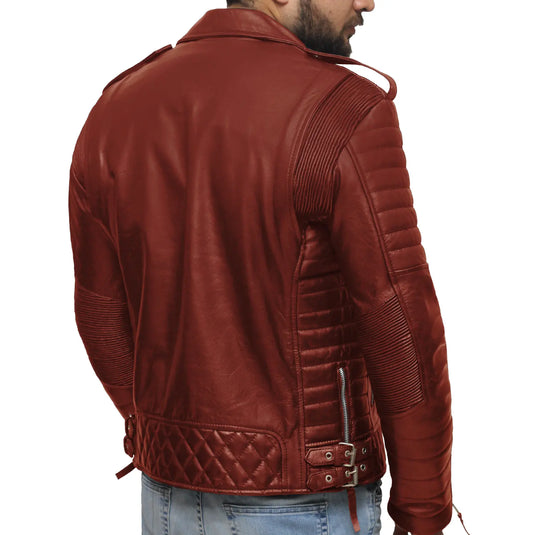 Aaron Tan Brown Biker Leather Jacket