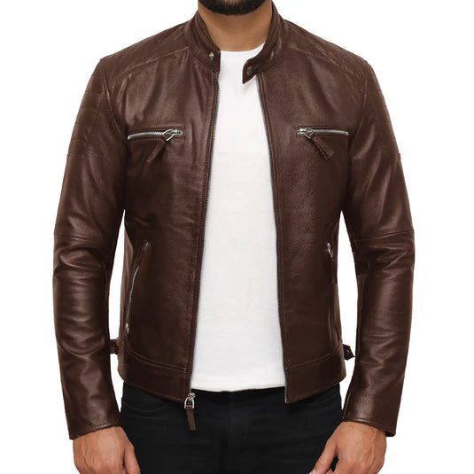 Abraham Dark Brown Leather Jacket