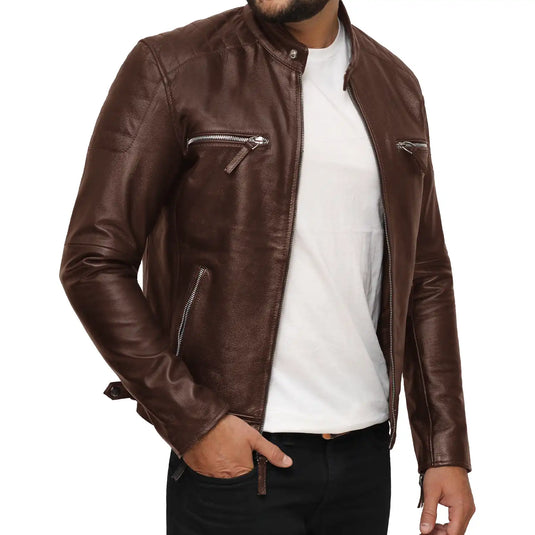 Abraham Dark Brown Leather Jacket