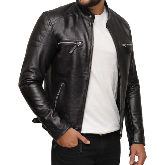 Abraham Black Leather Jacket