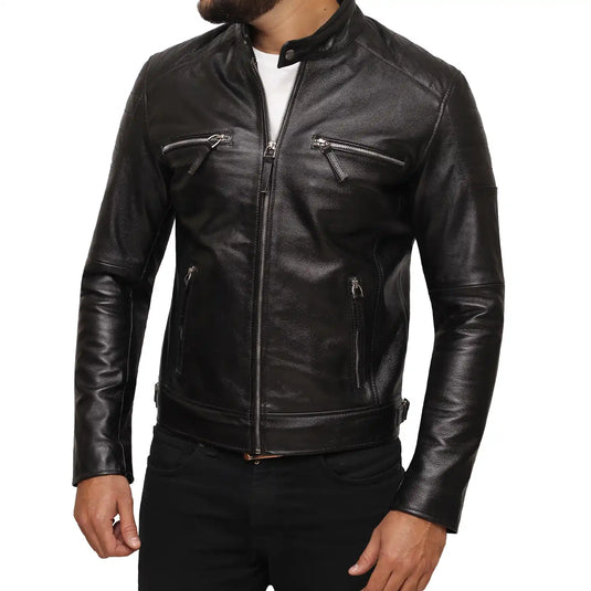 Abraham Black Leather Jacket