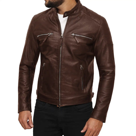 Abraham Dark Brown Leather Jacket