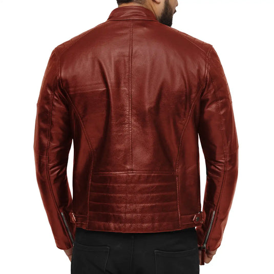 Abraham Tan Brown Leather Jacket