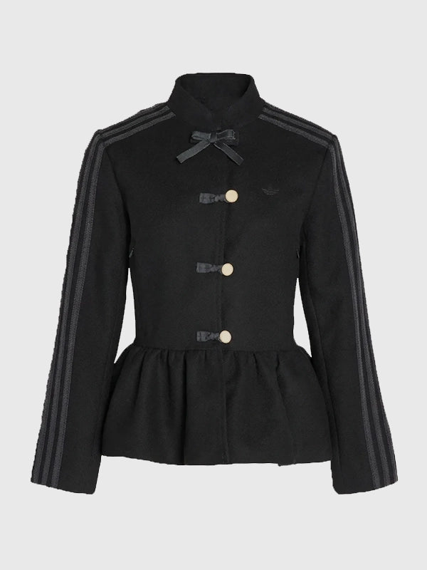 RECREATED Adidas Chinese New Year 2026 peplum jacket in black with a structured, modern silhouette
