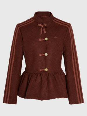 Brown RECREATED Adidas Chinese New Year 2026 peplum jacket designed for elevated everyday wear