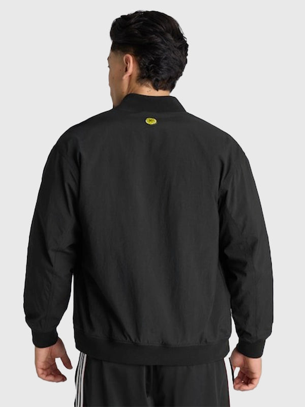 Black RECREATED Adidas Manchester United x Stone Roses 2026 unisex jacket featuring a clean structured design