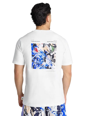 RECREATED Manchester United Stone Roses 2026 Adidas unisex t-shirt crafted in white