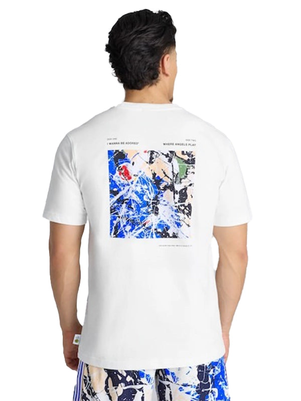 RECREATED Manchester United Stone Roses 2026 Adidas unisex t-shirt crafted in white