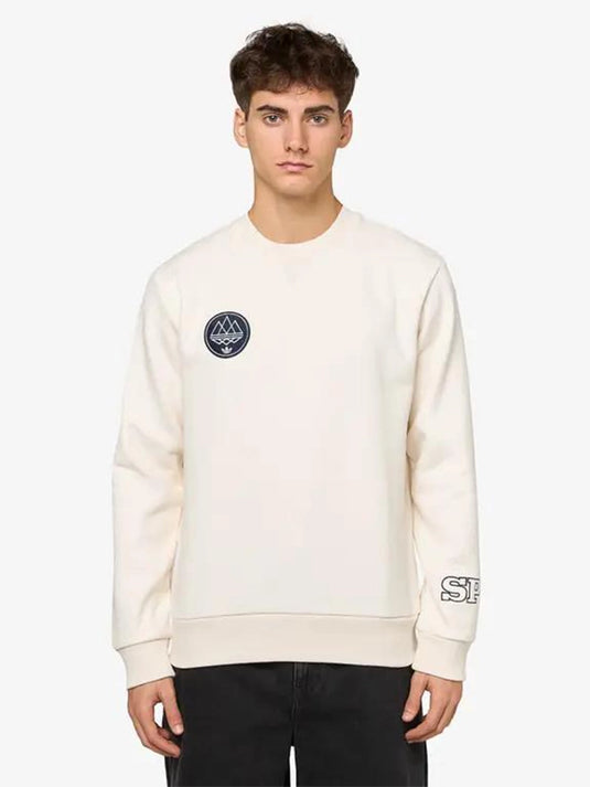 Off-white crewneck sweatshirt from Recreation x Adidas SPZL collection featuring soft, durable fabric.