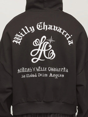Adidas x Willy Chavarria LA full zip hoodie in black with minimalist branding and classic athletic design