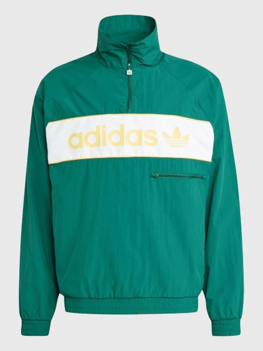Recreated Adidas Originals 2025 NY unisex green windbreaker jacket with a clean quarter zip and durable construction